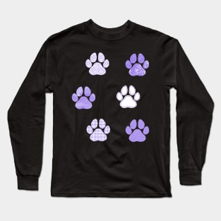 Paw Print Sticker Pack Purple Prints Long Sleeve T-Shirt